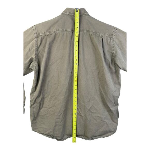 Vintage 90s Rainforest Cafe Cotton Men’s Medium Brown Canvas Button Down Shirt - Picture 12 of 16